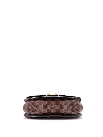 Louis Vuitton Wight Handbag Damier with Leather (view 2)