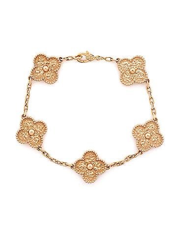 Van Cleef & Arpels Vintage Alhambra 5 Motifs Bracelet 18K Rose Gold (view 1)