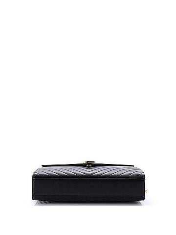 Saint Laurent Classic Monogram Envelope Satchel Matelasse Chevron Leather Large (view 2)