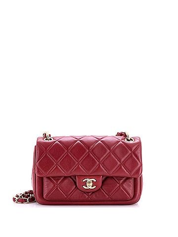 Chanel Front Pocket CC Chain Flap Bag Quilted Lambskin Small (view 1)
