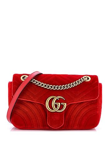 Gucci GG Marmont Flap Bag Matelasse Velvet Small (view 1)