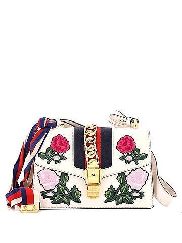 Gucci Sylvie Shoulder Bag Embroidered Leather Small (view 1)