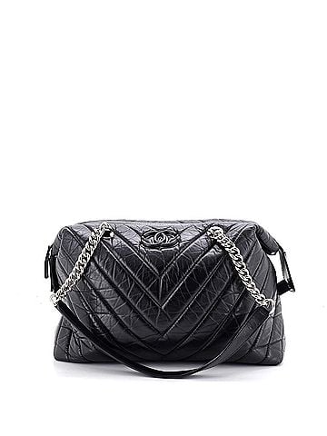 Chanel CC Bowling Bag Chevron Aged Calfskin Medium (view 1)