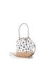 Prada Tan White Drawstring Bucket Bag Printed Canvas and Wicker Small One size - photo 4