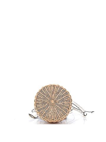 Prada Drawstring Bucket Bag Printed Canvas and Wicker Small (view 2)