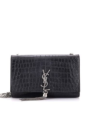 Saint Laurent Classic Monogram Tassel Crossbody Bag Crocodile Embossed Leather Medium (view 1)
