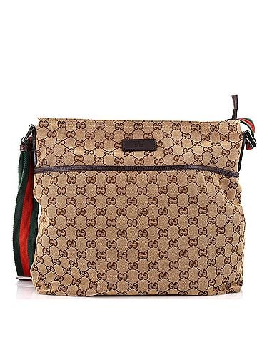 Gucci Front Pocket Web Messenger GG Canvas Medium (view 1)