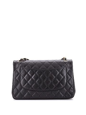 Chanel Vintage Classic Double Flap Bag Quilted Caviar Jumbo (view 2)