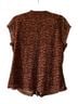 DR2 100% Polyester Floral Brown Pink Short Sleeve T-Shirt Size L - photo 2