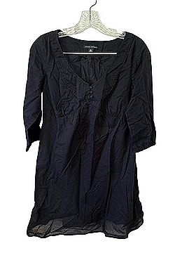 Banana Republic Navy V-Neck Tunic Dress Casual Dress (view 1)