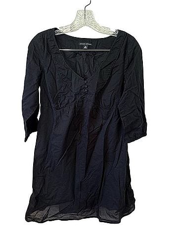 Banana Republic Navy V-Neck Tunic Dress Casual Dress (view 1)