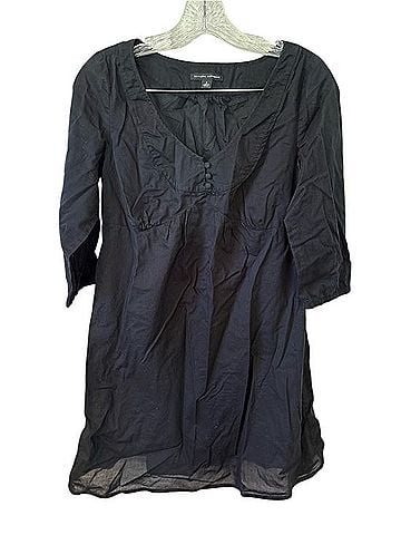 Banana Republic Navy V-Neck Tunic Dress Casual Dress (view 2)