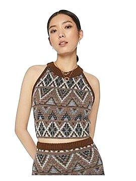 Mother Midnight Walk Halter Lone Star
Wetallic Alpaca Crop Top Sleeveless Top (view 1)