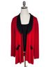misook 100% Acrylic Solid Red Black Cardigan Size XL - photo 1