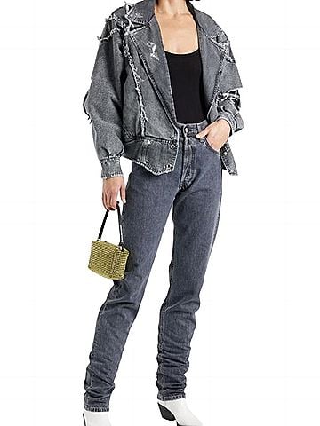 retrofête Ellie reversible distressed denim
jacket. Denim Jacket (view 1)