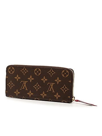 Louis Vuitton Louis Vuitton Monogram Portefeuille Clemence Round Zip Long Wallet M60742 Brown Fuchsia Leather Women's LOUIS VUITTON (view 2)