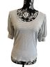 FRAME Stripes White Black Short Sleeve Blouse Size S - photo 2