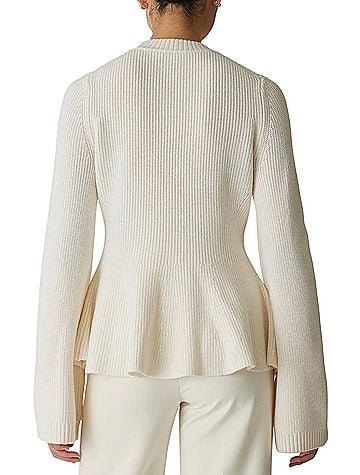 Rebecca Taylor Novelty Wool Peplum Cardigan (view 2)