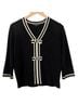Adrianna Papell Solid Black Ivory Pullover Sweater Size M - photo 1