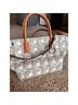 Tory Burch 100% Nylon Chevron-herringbone White Brown Tote One size - photo 3