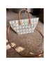 Tory Burch 100% Nylon Chevron-herringbone White Brown Tote One size - photo 4