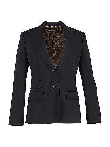 Dolce & Gabbana Dolce &amp; Gabbana Gabardine Turlington Blazer in Black Virgin Wool (view 1)