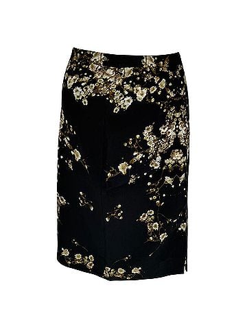 Givenchy Givenchy Knee-Length Floral Print Skirt in Black Viscose (view 1)