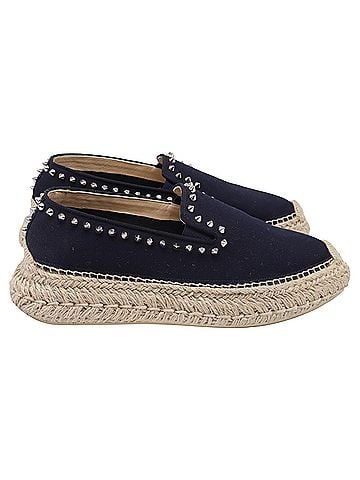 Christian Louboutin Christian Louboutin Espaboat Espadrille Shoes in Navy Blue Canvas (view 1)