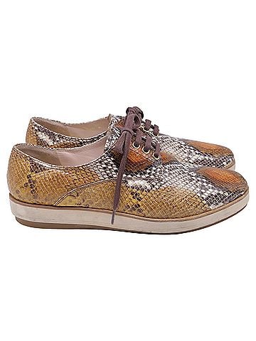 Miu Miu Miu Miu Snakeskin-Embossed Lace-Up Oxford Shoes in Multicolor Leather (view 1)