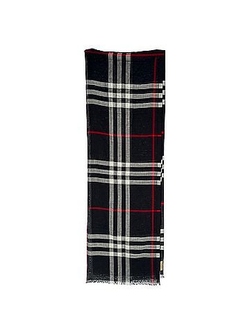Burberry Burberry Checked Fringed Scarf in Multicolor Wool (view 1)