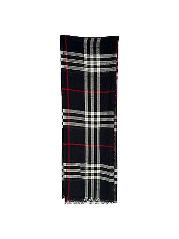 Burberry Burberry Checked Fringed Scarf in Multicolor Wool (view 2)