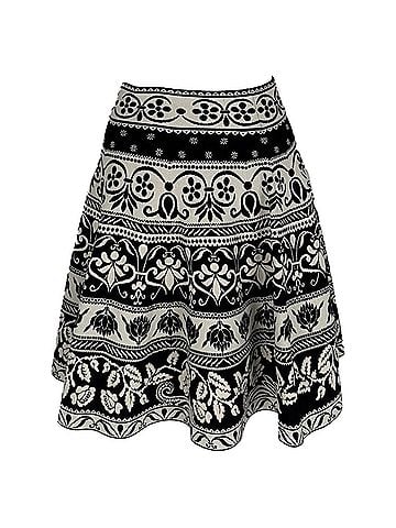 Alexander McQueen Alexander McQueen Printed Skirt in Multicolor Viscose (view 1)