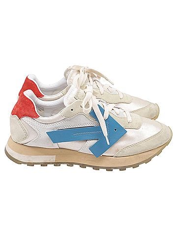 OFF-WHITE Off-White HG Runner Sneakers in White Polyester and Suede (view 1)