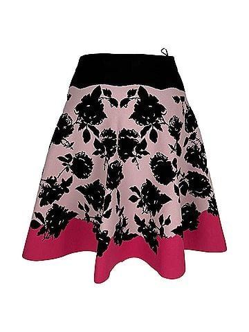 Alexander McQueen Alexander McQueen Rose-Jacquard Knit Flare Midi Skirt In Multicolor Viscose (view 2)