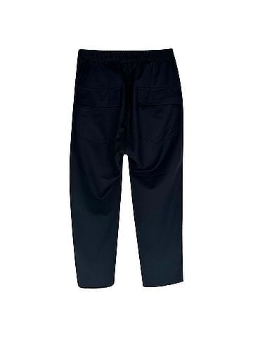 Nili Lotan Nili Lotan Drawstring Straight-Leg Trousers in Navy Blue Wool (view 2)