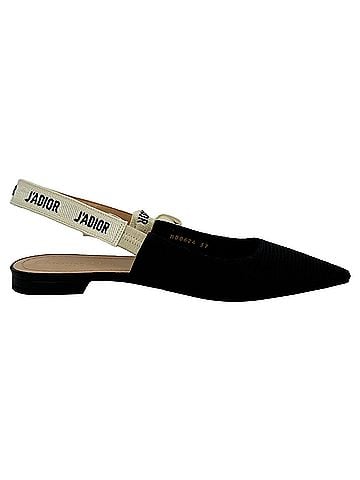Christian Dior Dior J'Adior Slingback Ballet Flats in Black Polyester (view 1)