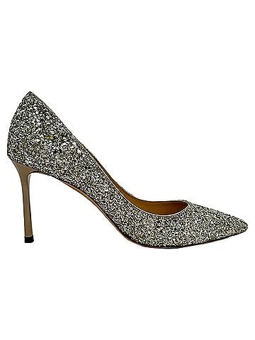 Jimmy Choo Jimmy Choo Romy 85 Glitter Pumps in Silver Leather (view 1)