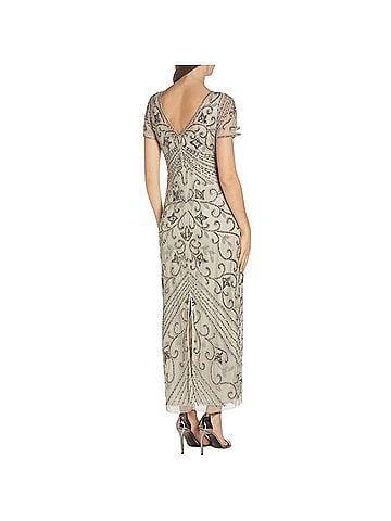 Pisarro Nights Beaded Mesh Column Gown Cocktail Dress (view 2)