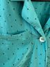 Paul Stanley 100% Silk Polka Dots Teal Button-Down Shirt Size 10 - photo 5