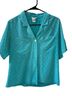 Paul Stanley 100% Silk Polka Dots Teal Button-Down Shirt Size 10 - photo 1