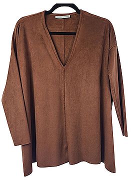 bryn WALKER Baxter Faux Suede
V Neck Sequoia Long Sleeve Blouse (view 1)