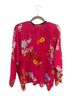 Johnny Was 100% Silk Floral Pink Red Blouse Size XL - photo 4