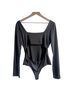 Lulus Solid Black Bodysuit Size XL - photo 1