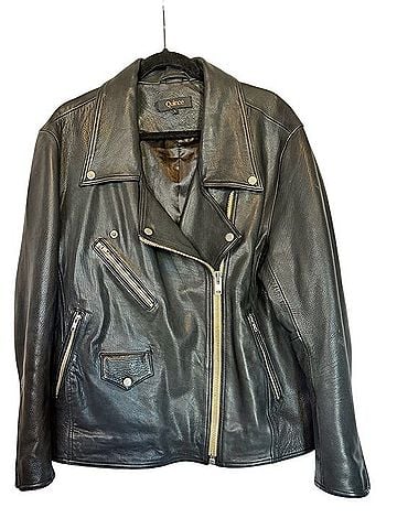 Quince Oversized Biker Moto Jacket Leather Jacket (view 2)