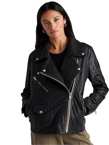Quince Oversized Biker Moto Jacket Leather Jacket (view 1)