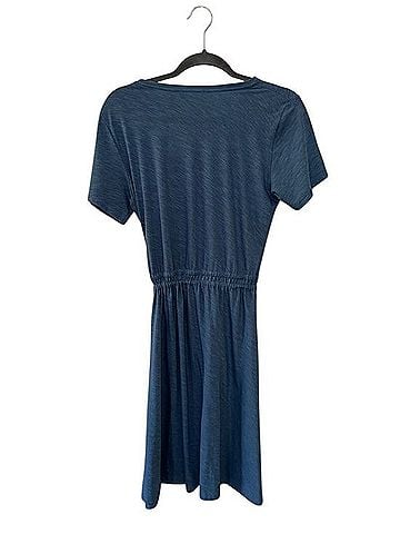 Theory Slate Blue Short-Sleeve Tie-Waist Dress Casual Dress (view 2)