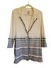 Chico's 52% Cotton 48% Linen 100% Polyester Solid White Blue Coat Size 1 - photo 2