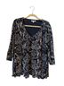 Chico's 100% Polyester 100% Polyester 100% Polyester Floral Multi Color White Blue Long Sleeve Blouse Size XXL - photo 1