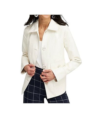 Chico's Faux Leather Cropped Jacket Jacket (view 1)