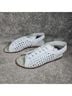 J.Crew 100% Leather Solid White Black Sandals Size 9 1/2 - photo 3